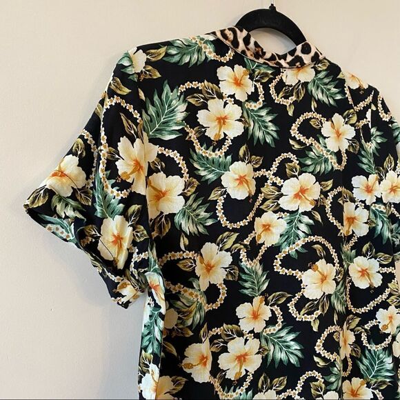 RARE-DENIM Supply Ralph Lauren-Hawaiian/Leopard collar Detail Button Down - Picture 8 of 12